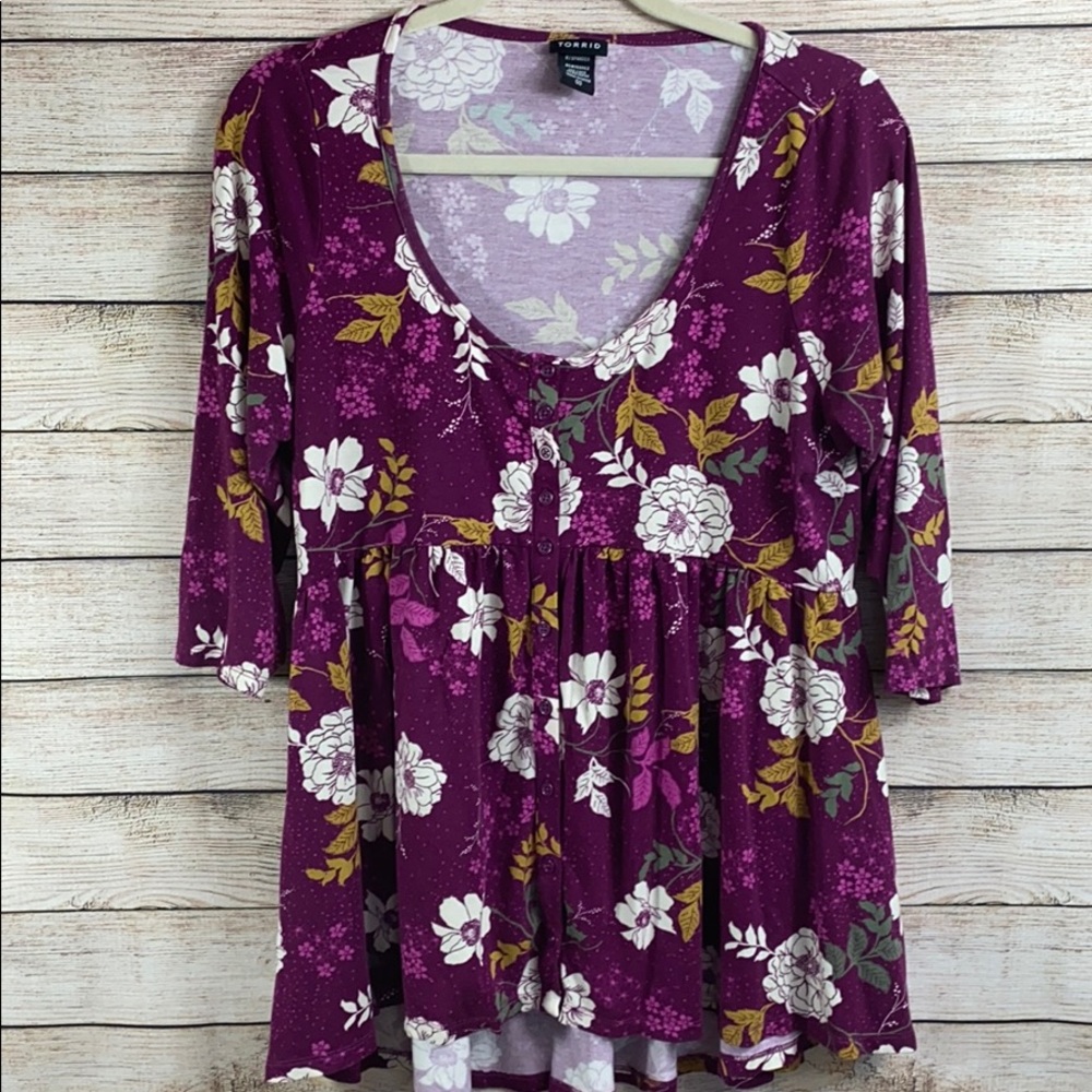 Torrid Purple Floral Top